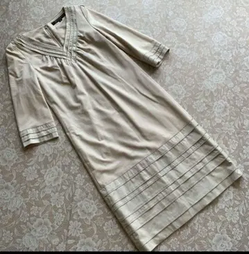 마테리아 milano 7부 소매 원피스 38 라이트 베이지