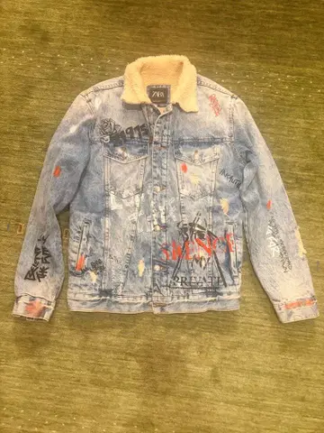 [ ZARA ] 보아 데미지 라이트 블루 데님 자켓