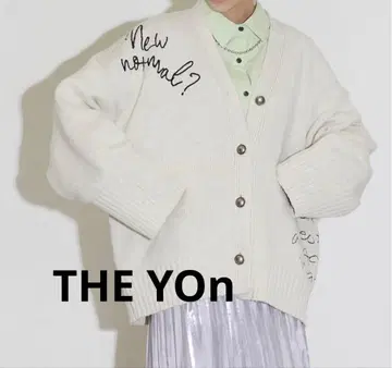 THE YOn 레터링 자수 니트 가디건