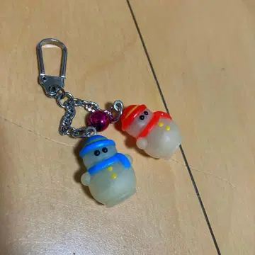 눈사람 캐릭터 키링 레드 블루