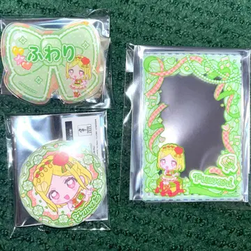 프리파라 캬라핀 트레이딩 캔뱃지 후와리 3종 세트