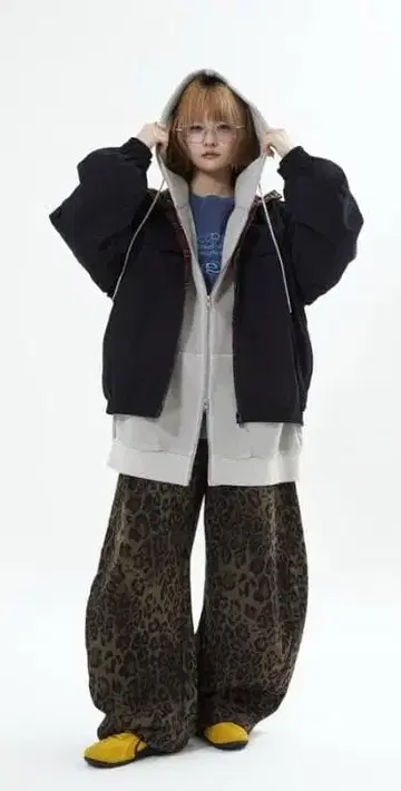 레오파드 벌룬 맨투맨 L2204 S brown 지저인 ONLINE