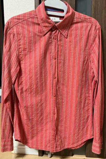 ARMANI EXCHANGE 빨간색 스트라이프 패턴 긴팔 셔츠