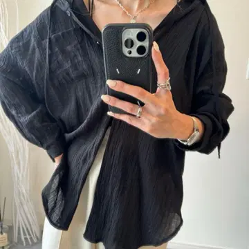 후드 부착 시어 셔츠