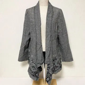 인포트 로사 얇은 소재 울 가디건 꽃무늬 자수 미사용 택 포함 46