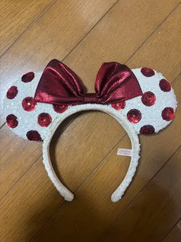 디즈니 머리띠 빨간색 화이트