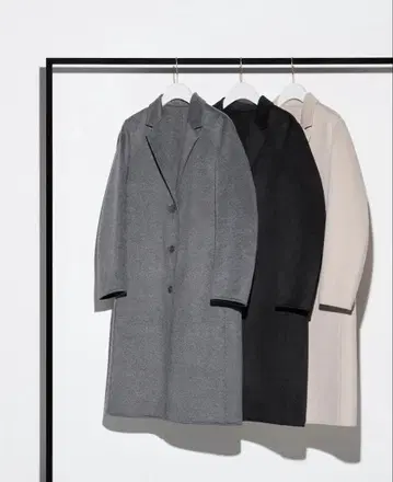 유니클로 더블 페이스 체스터 롱 코트 베이지 S 사이즈