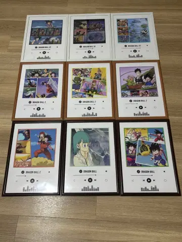 드래곤볼 A3 사이즈 비주얼 보드 액자 포함 9개 세트