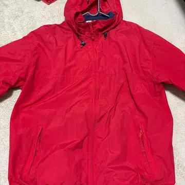 L.L.Bean 빨간색 후드 부착 나일론 자켓 엑스라지
