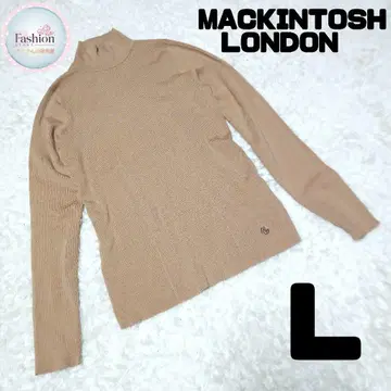 매킨토시 런던 하이넥 니트 스웨터 얇은 소재 베이지 L 사이즈