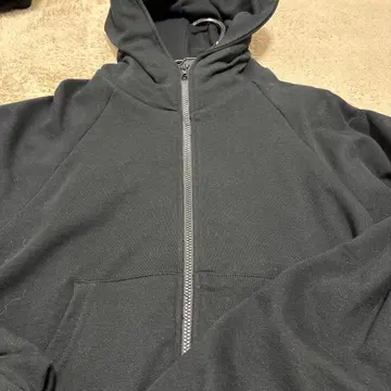 KAIKO 블랙 더블 지퍼 후드티