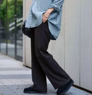 [새상품급] FRAMEWORK 세미 플레어 팬츠 블랙 40