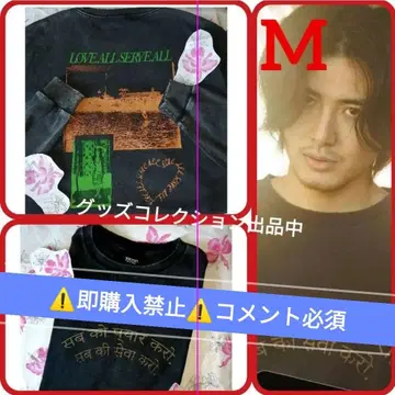 코멘트 필수 후지이 카제 데멜론 LASA 데미지 롱T 티셔츠 M 굿즈