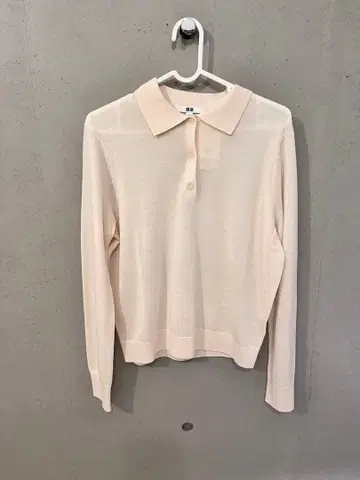 UNIQLO 메리노 폴로 스웨터 내추럴