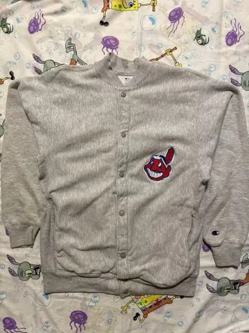 90s CHAMPION 리버스 위브 스냅 가디건 SIZE:L