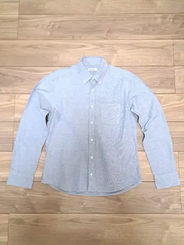 옥스퍼드 버튼 다운 셔츠 파란색 긴팔 L 사이즈