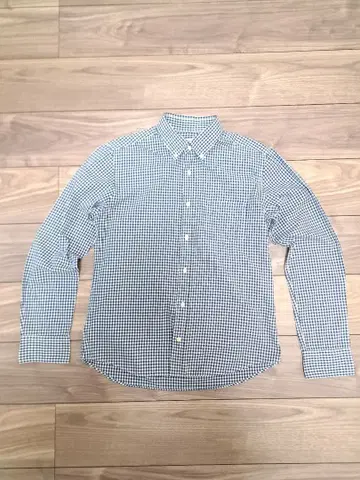 버튼 다운 셔츠 깅엄 체크 긴팔 L 사이즈