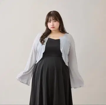 louiosy 루오시 참 포함 숏 시어 볼레로 가디건 블루