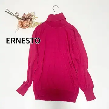 엘르네스트 터틀넥 니트 이탈리아제 캐시미어 실크 핑크