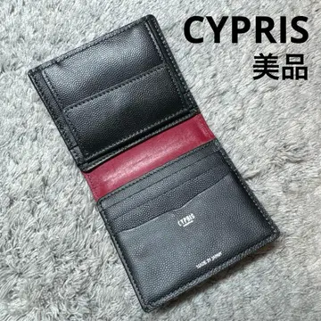 [ 새상품급 ] CYPRIS 키프리스 이단 접이식 지갑 블랙 가죽 일본제