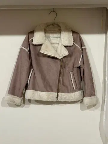 MAJESTIC LEGON 브라운 인조 모피 숏 자켓