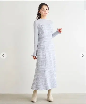 트위드 니트 도킹 원피스 LILLIAN CARAT