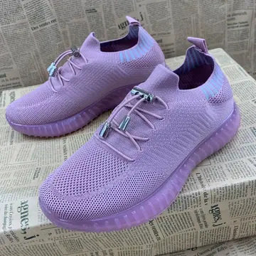 새상품 여성용 22.5cm 굴곡 쿠션 통굽 스니커즈 복숭아색 5312