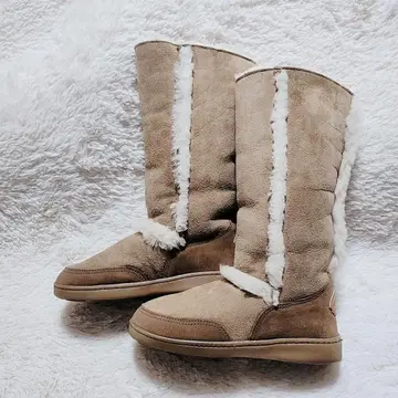 미네통카 롱 무스탕 부츠 베이지 23cm