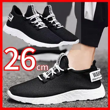 스니커즈 신발 경량 워킹 스포츠 블랙 화이트 26cm 호평 03