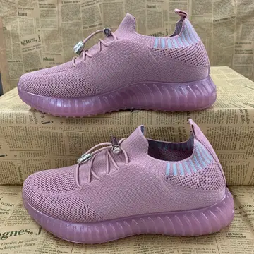 새상품 여성용 23.5cm 굴곡 쿠션 통굽 스니커즈 복숭아색5312