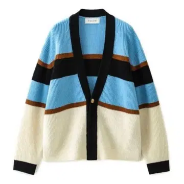 CULLNI 크루니 STUDIOUS 별주 컬러 보더 가디건