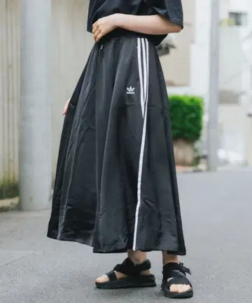 [ adidas ] LONG SATIN SKIRT 롱 스커트 트레포일