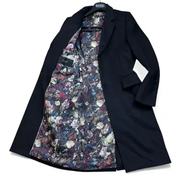 컨디션 최상 폴스미스 현행 체스터 코트 꽃무늬 블랙