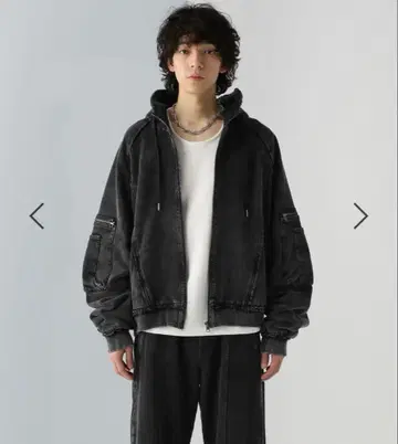 HARE 피그먼트 더블 포켓 ZIP 후드티