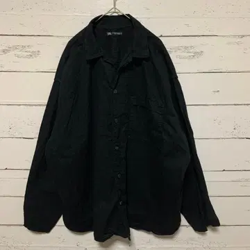 ZARA 자라 버튼 다운 긴팔 셔츠 코튼 린넨 빅 루즈