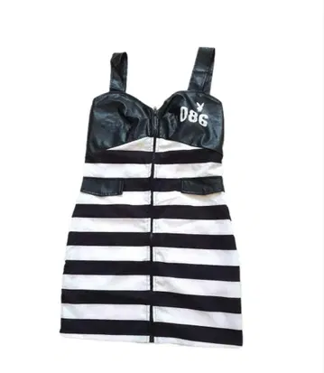 00s PLAYBOY 스트라이프 미니 원피스 y2k 헤이세이 갸루