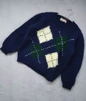 [ McGregor ] 니트 스웨터 아가일 무늬 M 네이비