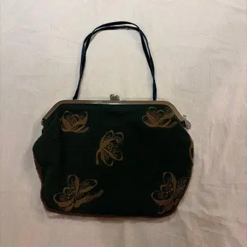 Sally Scott 그린 리본 모티브 가마구치 핸드백