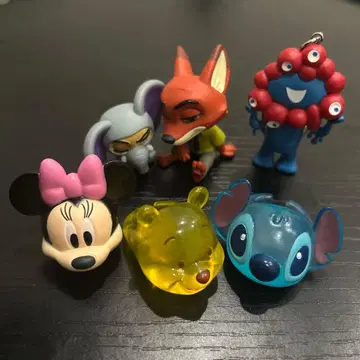 디즈니 캐릭터 반지 어깨 쿵 가챠가챠 세트