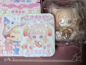 CTMENION 기연 마법 상자 딸기 퍼프 쿠키 피규어