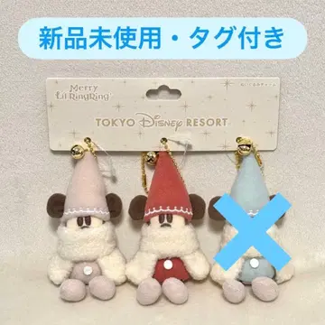 도쿄 디즈니 리조트 크리스마스 릴린린 봉제 인형 참 화이트 빨간색
