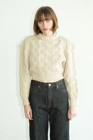 CLANE PEARL NECK KNIT TOPS