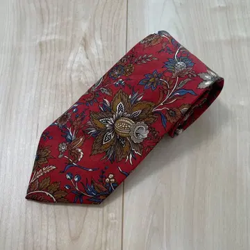GANT 빨간색 실크 100% 꽃무늬 실크 넥타이