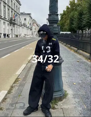 GAP 슈퍼 배기 데님 블랙 34/32