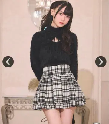 미셸 마카롱 슬림 레그 스커트 m 체크