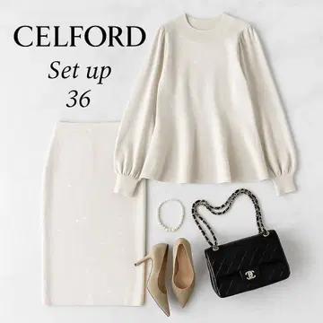 CELFORD 셀포드 페플럼 니트 셋업 화이트 2024 36