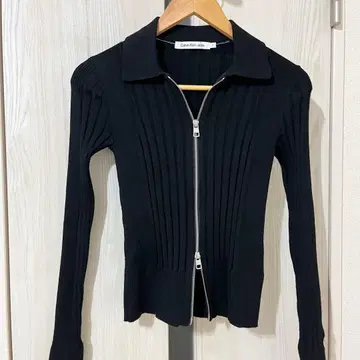 Calvin Klein Jeans 폴로 넥 집업 가디건 니트