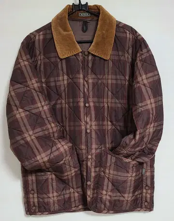 AIGLE 퀼팅 자켓 브라운 체크 사이즈 M