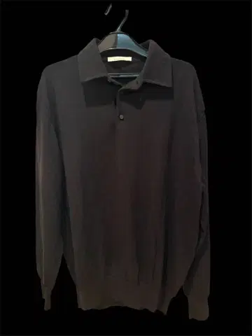 에르메네질도 제냐 블랙 긴팔 피케 셔츠