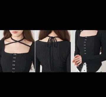 다리치 darich 프론트 후크 디자인 상의 BLK